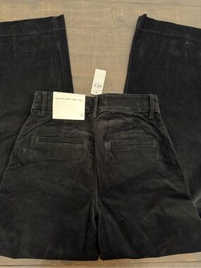 LOFT Black Corduroy Wide-Leg Pants